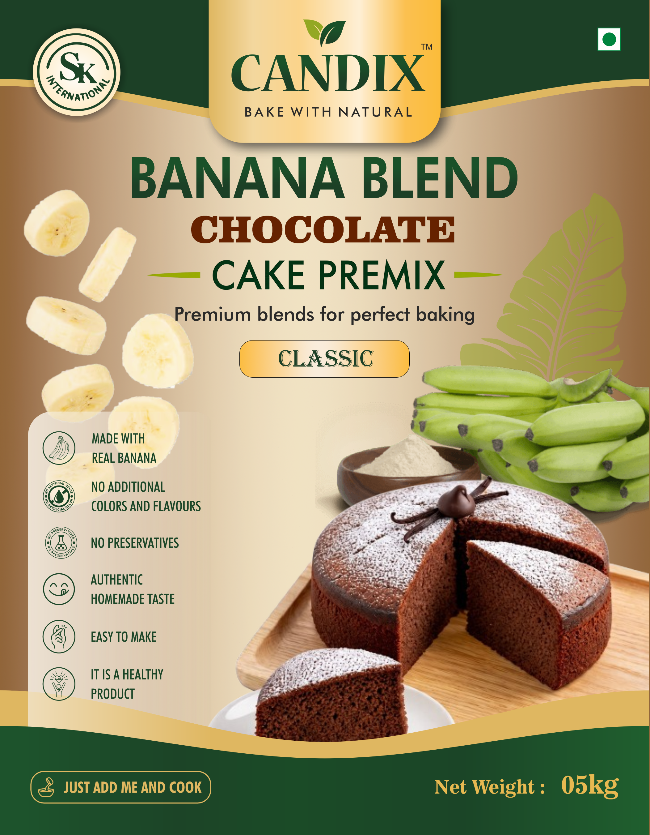 Candix Banana Blend Chocolate Bakery Premix